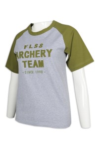T974 made contrast color sleeve T-shirt horn sleeves archery team shirt T-shirt shop